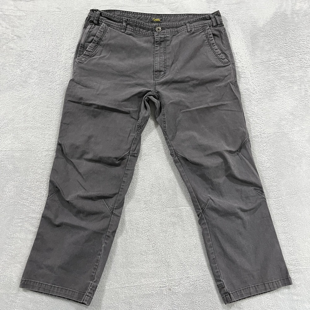 Cabelas Pants Mens‎ 36x28* Cargo Canvas Gray Hiking Trails Y2K Workwear